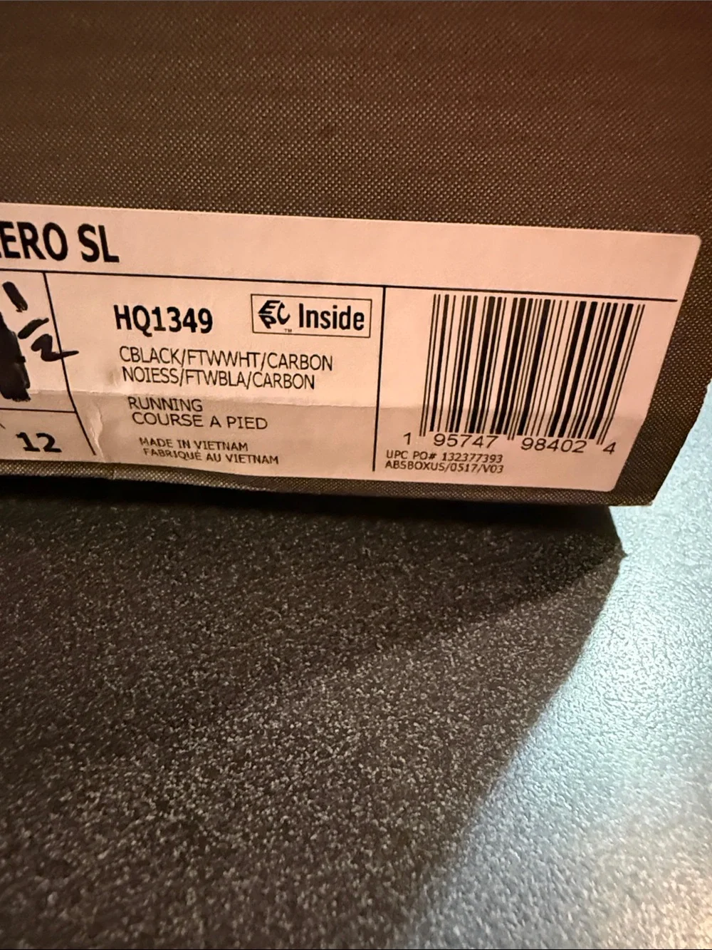 adidas Men’s Adizero SL Black with White Three-Stripes Running Shoes
